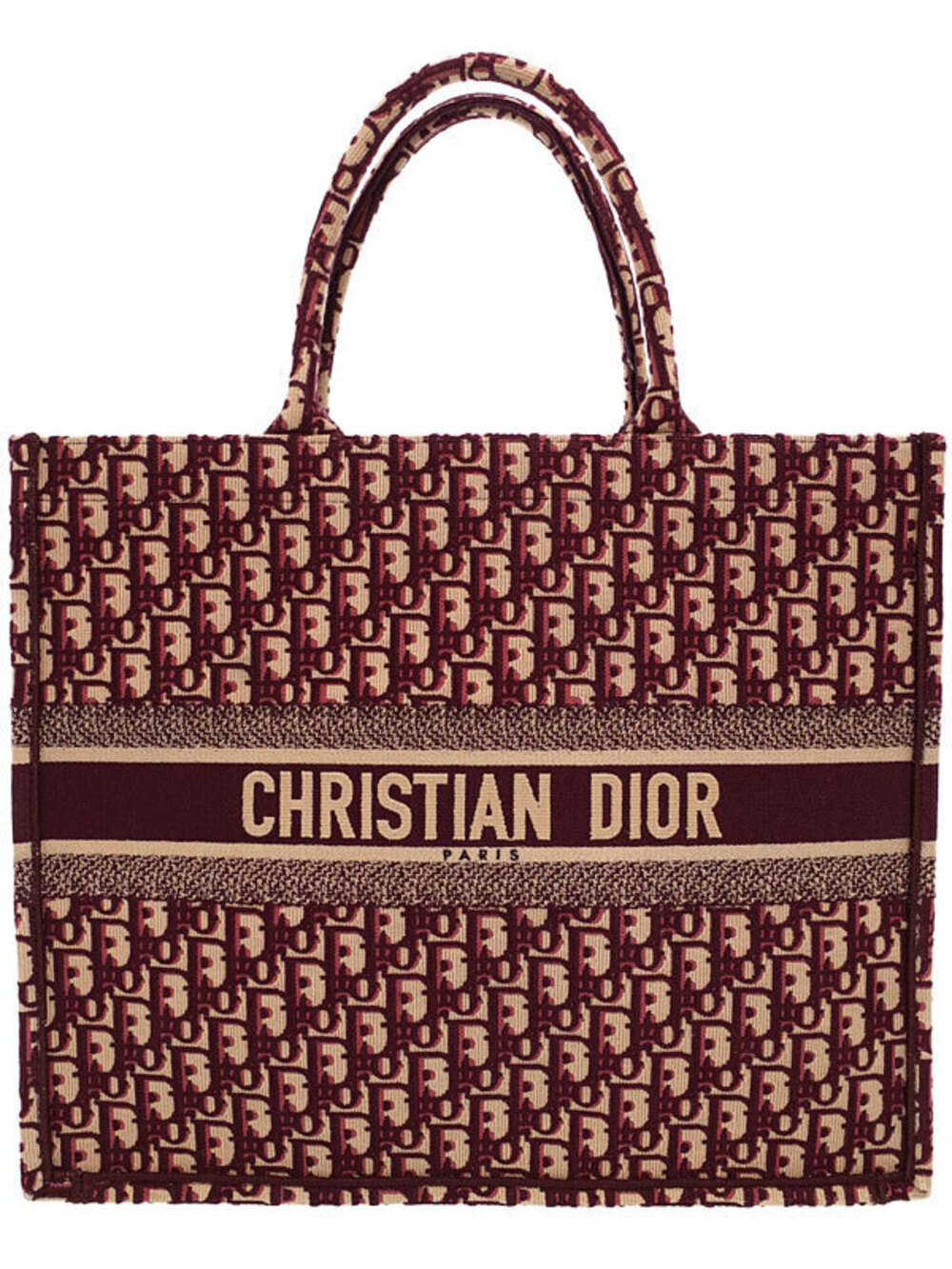 Christian Dior Gray Oblique Embroidered Book Tote jacquard Blue